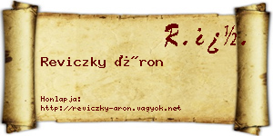 Reviczky Áron névjegykártya
